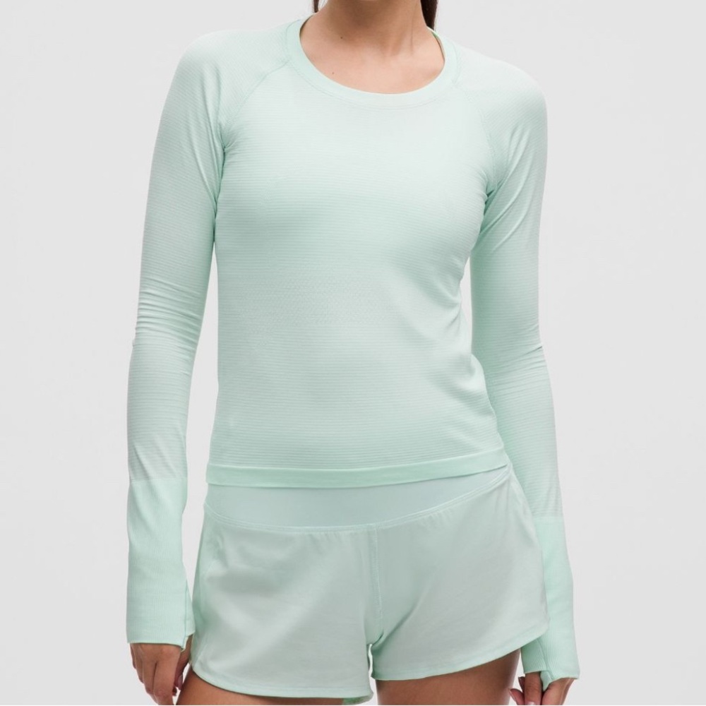 Lululemon Athletica Sea Mist Green Fitted Long Sleeve Swiftly Tech